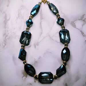 Midnight Blue crystal statement collar -Handmade one of a kind -necklace